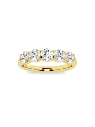 Saks Fifth Avenue Women's Build Your Own Collection 14k Yellow Gold & 5 Lab Grown Round Diamond Anniversary Band In 1 Tcw Yellow Gold