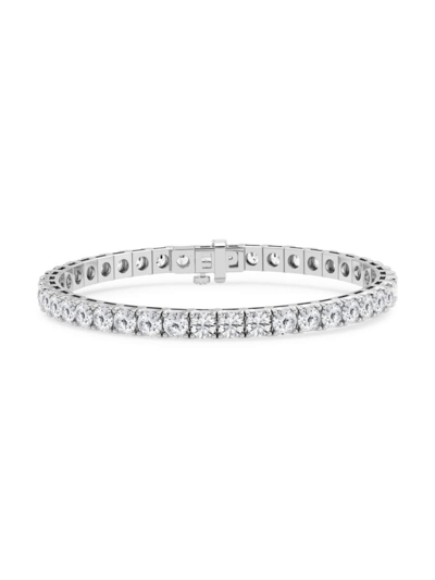 Shop Saks Fifth Avenue Women's Build Your Own Collection 14k White Gold & Lab Grown Diamond Four Prong Tennis Bracelet In 13 Tcw White Gold