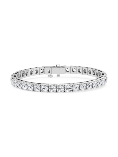 Shop Saks Fifth Avenue Women's Build Your Own Collection 14k White Gold & Lab Grown Diamond Four Prong Tennis Bracelet In 15 Tcw White Gold