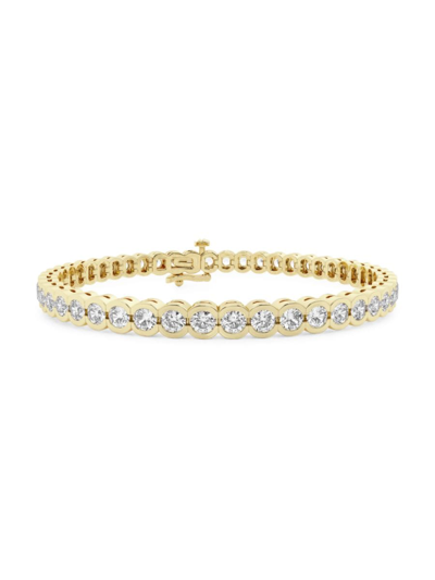 Shop Saks Fifth Avenue Women's Build Your Own Collection 14k Yellow Gold & Lab Grown Diamond Half Bezel Tennis Bracelet In 2 Tcw Yellow Gold