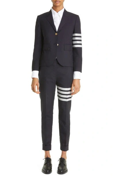 Shop Thom Browne Stripe High Armhole Wool Sport Coat In Navy