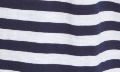 Shop Caslon Rounded V-neck T-shirt In Navy- White Charm Stripe
