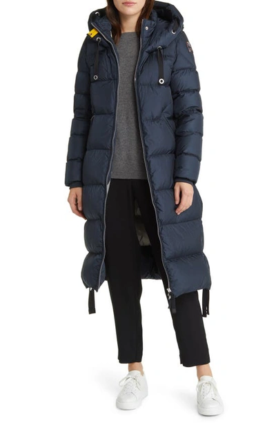 Shop Parajumpers Panda Hooded Down Puffer Parka In Ink Blue