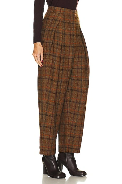 Shop Loewe Check Trouser In Rust Red