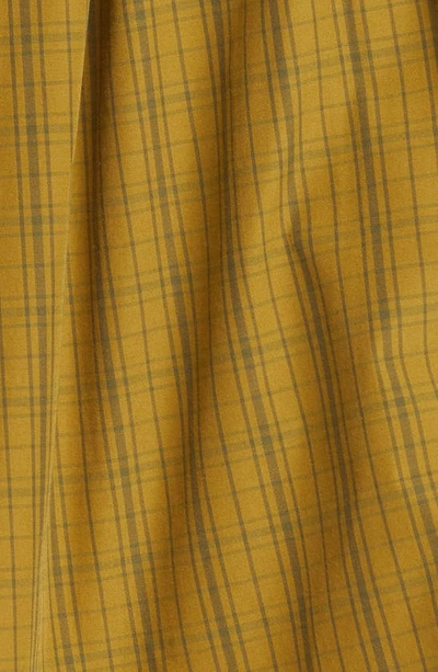 Rebecca Taylor Shirred Sleeveless Dress In Mini Plaid Olive Com