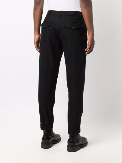 Shop Pt01 Tapered Virgin Wool Trousers In Black
