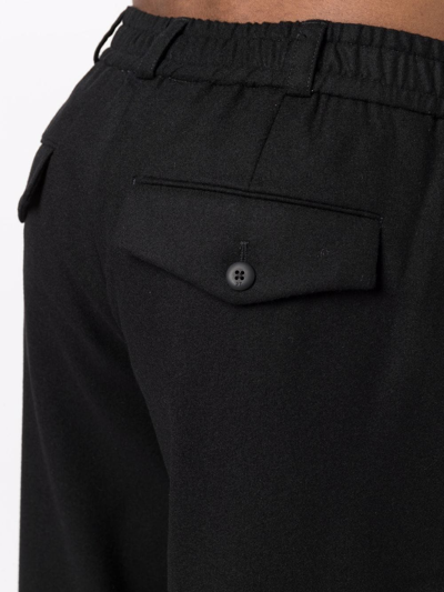 Shop Pt01 Tapered Virgin Wool Trousers In Black