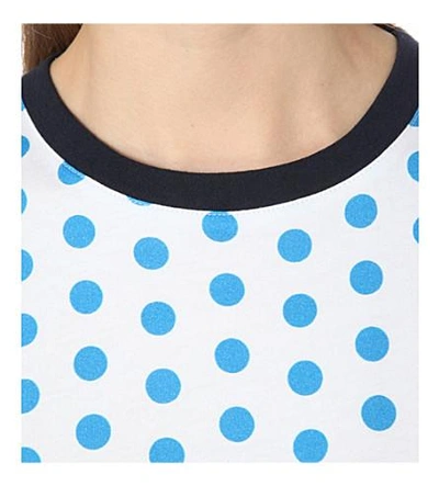 Shop Jw Anderson Polka-dot Cotton-jersey T-shirt In Polka Dot
