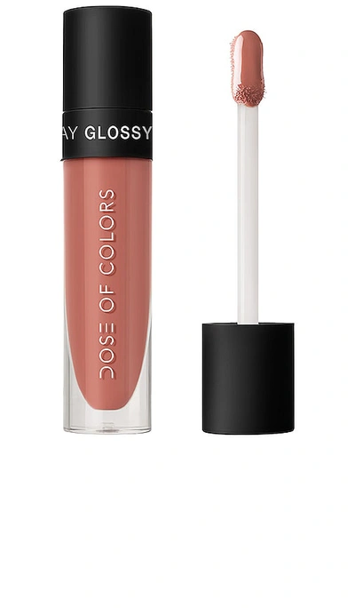 Shop Dose Of Colors Stay Glossy Lip Gloss In Almond Butter