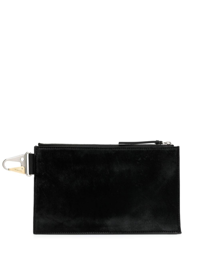 Shop Dion Lee Dog-clip Zippered Pouch In Black