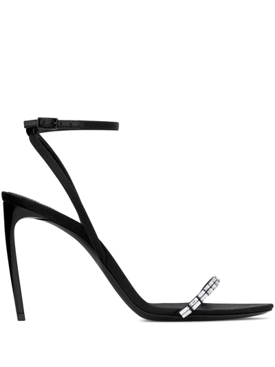 Shop Saint Laurent Nuit 90 High-heeled Sandals In Black