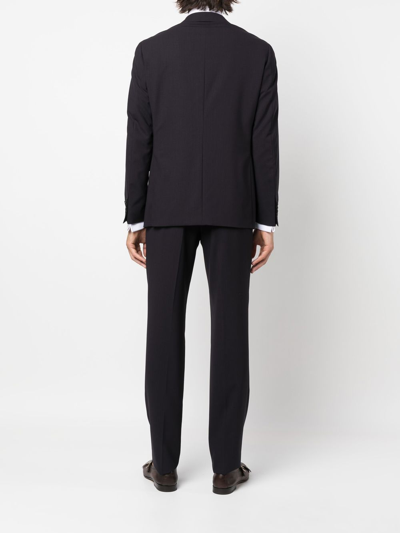 Shop Canali Single-breasted Wool Suit In Blue