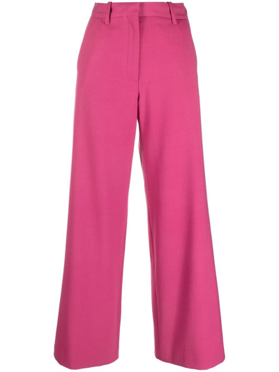 Shop Maje Pibois Wide-leg Tailored Trousers In Pink