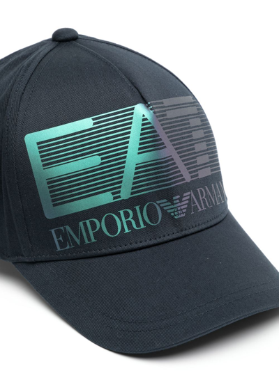 Shop Ea7 Iridescent Logo-print Cap In Green