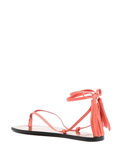 Shop Atp Atelier Tortona Tassel-detail Sandals In Orange