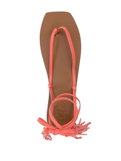 Shop Atp Atelier Tortona Tassel-detail Sandals In Orange