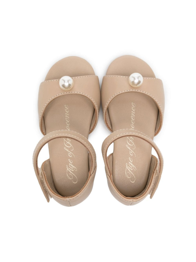 Shop Age Of Innocence Mila Pearl-detail Sandals In Neutrals