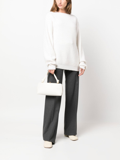 Shop Jil Sander Goji Leather Clutch Bag In White