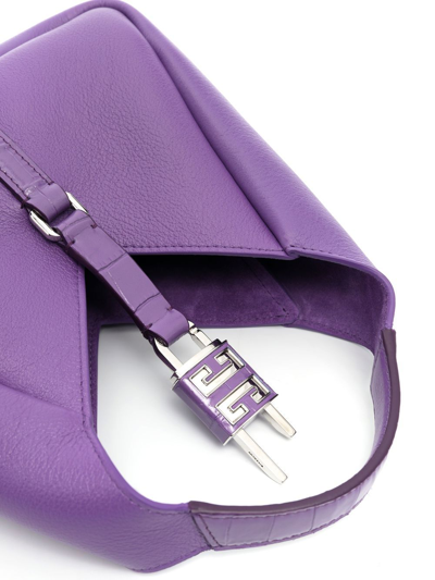 Shop Givenchy Mini Hobo Leather Bag In Purple