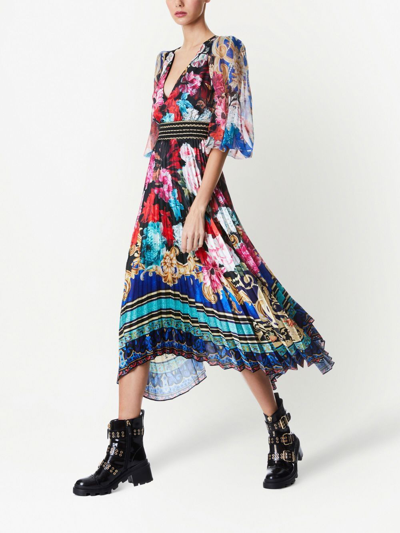 Shop Alice And Olivia Ethel Floral-print Dress In Multicolour