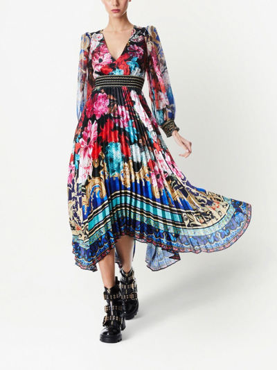 Shop Alice And Olivia Ethel Floral-print Dress In Multicolour