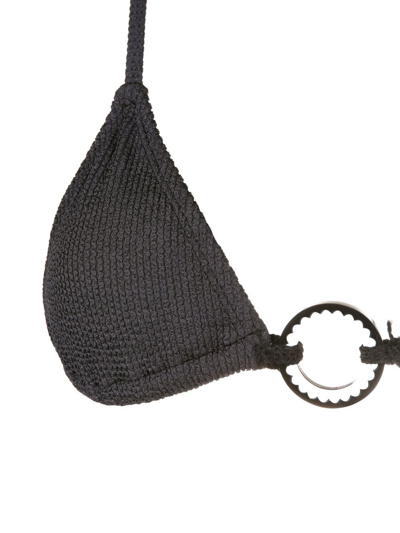 Shop Amir Slama Ribbed-detail Tie-fastened Bikini In Black