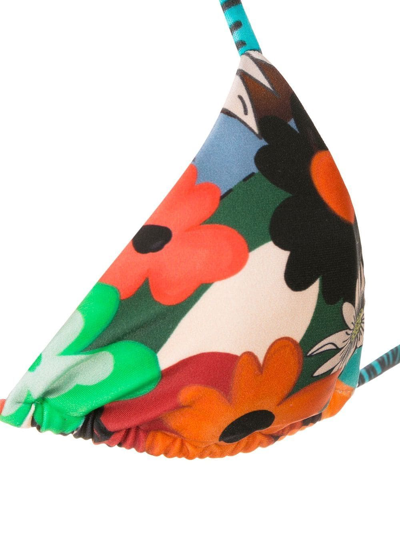 Amir Slama Floral-print Halterneck Bikini In Multicolour