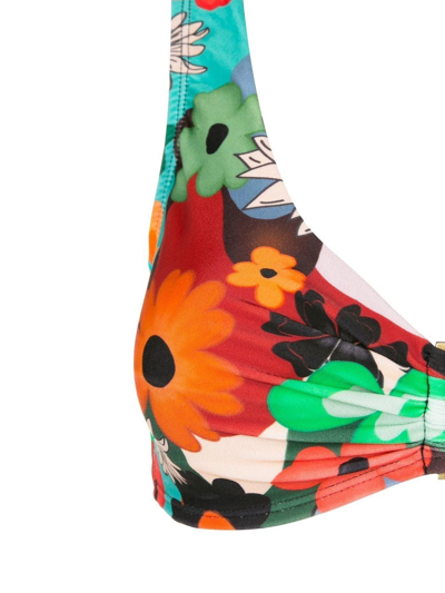 Shop Amir Slama Floral-print Tie-fastened Bikini In Multicolour