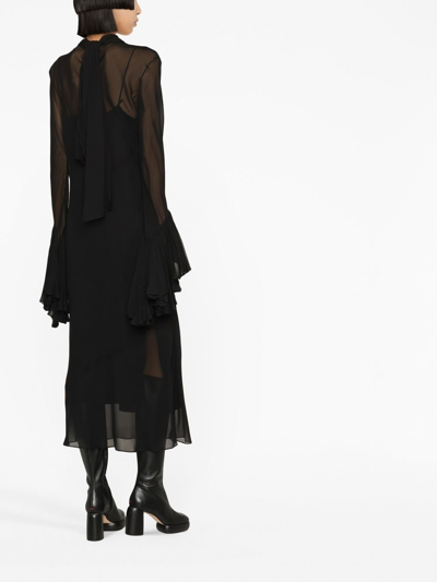 Shop Khaite Evi Silk Midi Dress In Black