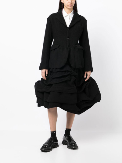 Comme Des Garçons Felted-finish Single-breasted Blazer In Black