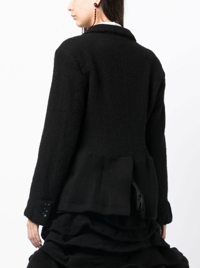 Shop Comme Des Garçons Felted-finish Single-breasted Blazer In Black