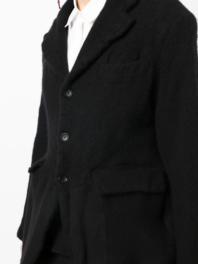 Shop Comme Des Garçons Felted-finish Single-breasted Blazer In Black