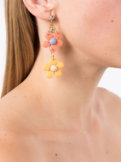 Shop Amir Slama Flower-charm Drop Earrings In Multicolour