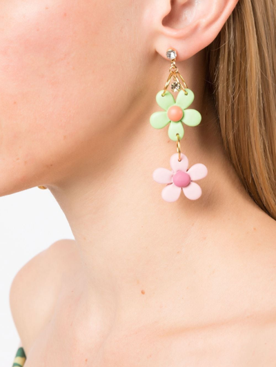 Shop Amir Slama Flower-charm Drop Earrings In Multicolour