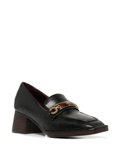 Tory Burch Perrine Embellished Leather Loafer Pumps In Black