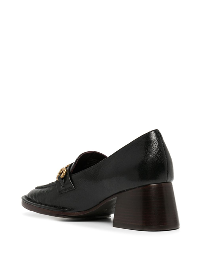 Shop Tory Burch Perrine Heeled Leather Loafer In Black