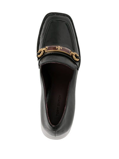 Shop Tory Burch Perrine Heeled Leather Loafer In Black