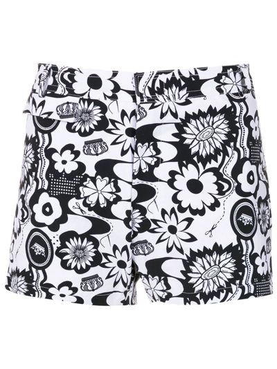 Shop Amir Slama Graphic-print Swim Shorts In Black