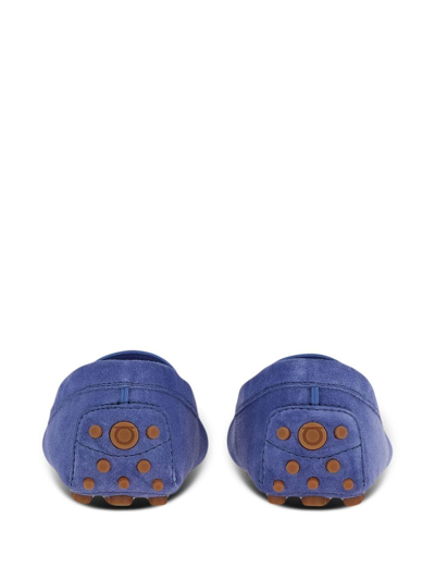 Ferragamo Gancini Driver Loafers In Blue