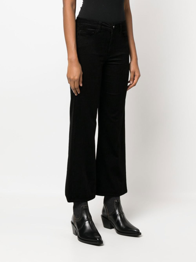 Paige High Rise Ankle Length Leenah Jeans - Black Velvet Corduroy In Black