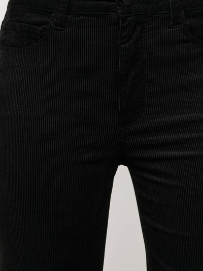 Paige High Rise Ankle Length Leenah Jeans - Black Velvet Corduroy In Black