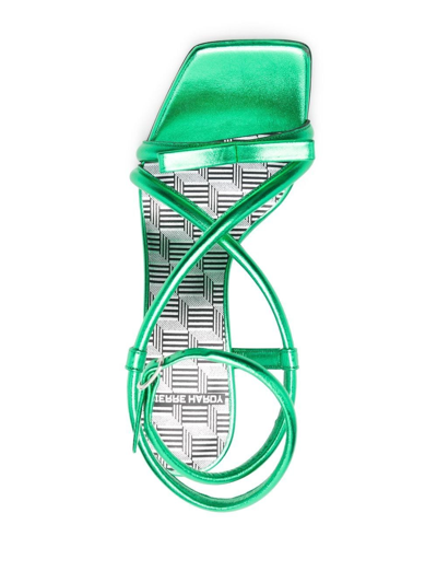 Pierre Hardy 60mm Crossover-strap Sandals In Green