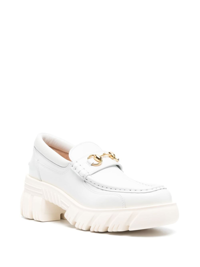 Shop Gucci Horsebit-detail Loafers In White