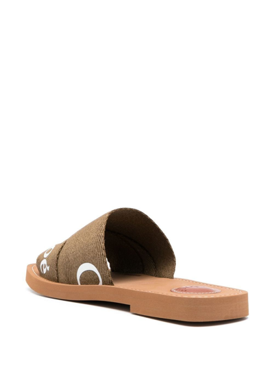 Shop Chloé Woody Flat Sandals In Brown