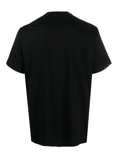 Shop Billionaire Flocked-logo Short-sleeved T-shirt In Black