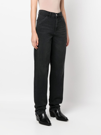 Shop Roseanna High-waisted Straight-leg Jeans In Black
