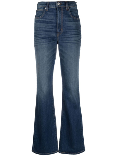 Shop Slvrlake Flared Denim Jeans In Blue