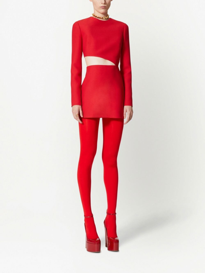 Shop Valentino Crepe Couture Short Dress In Red