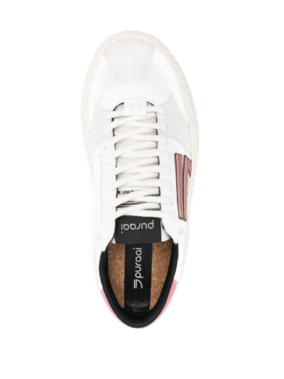 Shop Puraai Petunia Low-top Sneakers In White