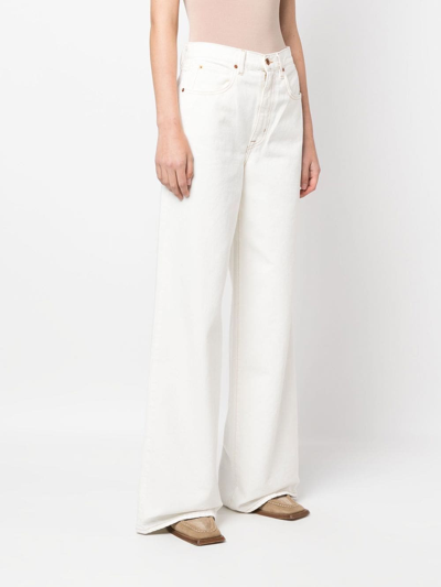Shop Slvrlake Wide-leg Denim Jeans In White